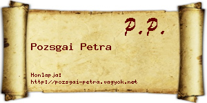 Pozsgai Petra névjegykártya